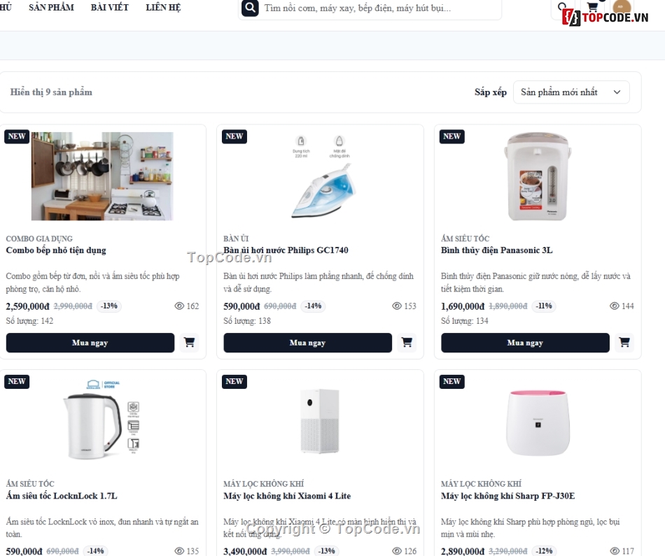 gia dụng,web bán điện,web gia dụng